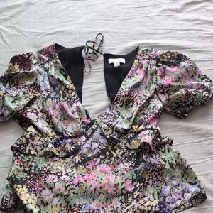 Topshop Multicolor Floral Blouse Size 10